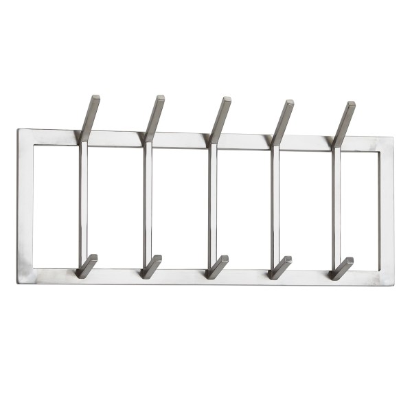 wonido Design Metall Wandgarderobe, Silber, 65x30x10 cm